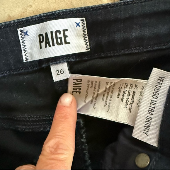 PAIGE Transcend Verdugo Ultra Skinny Jeans in Tonal Mona Wash (Dark Blue) - Picture 7 of 9